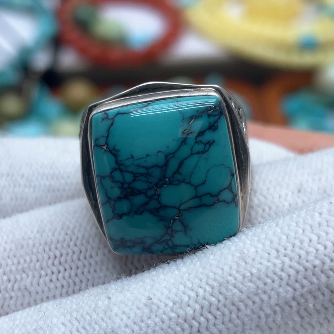 绿松石珠宝奇石银S925镶嵌