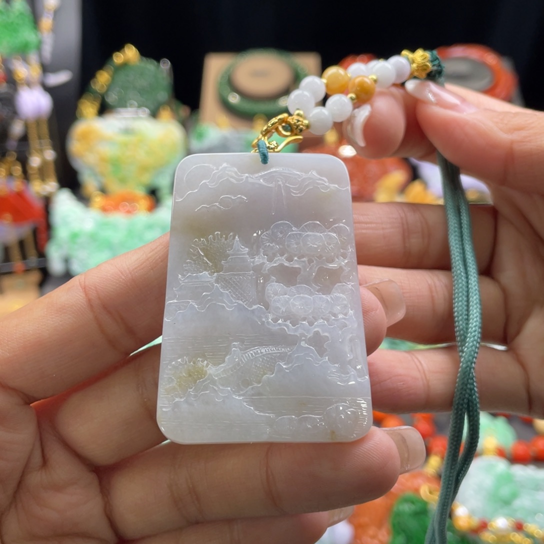 翡翠颈饰未镶嵌代编织