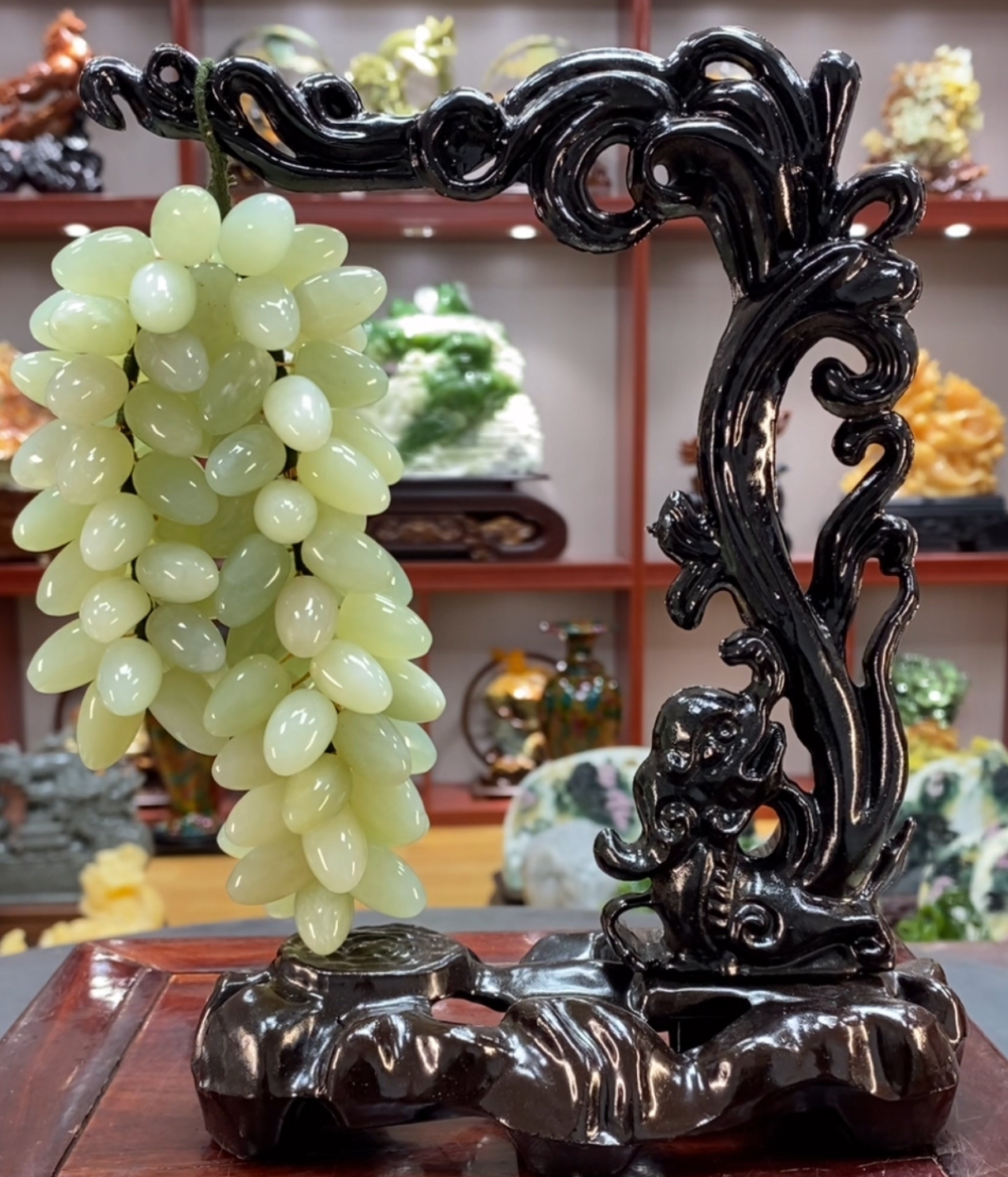 8003家居装饰摆件中式雕刻书房纪念品花鸟电视柜玄关创意山水白菜