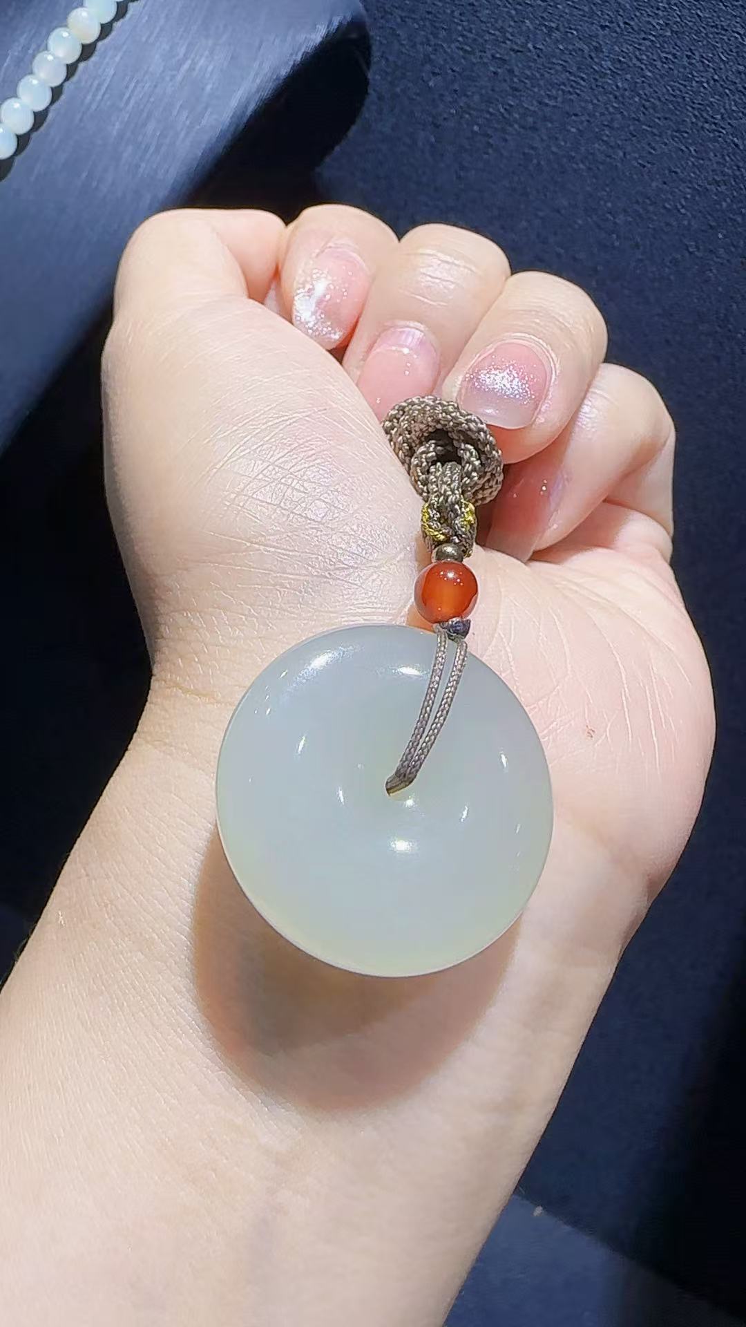 和田玉晴水料平安扣