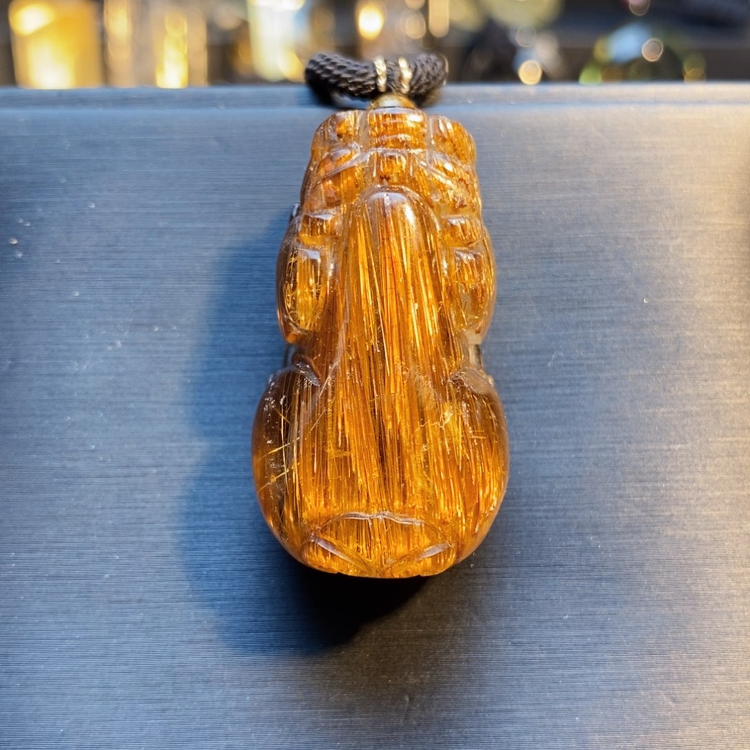 水晶颈饰未镶嵌天然水晶铜发晶貔貅吊坠