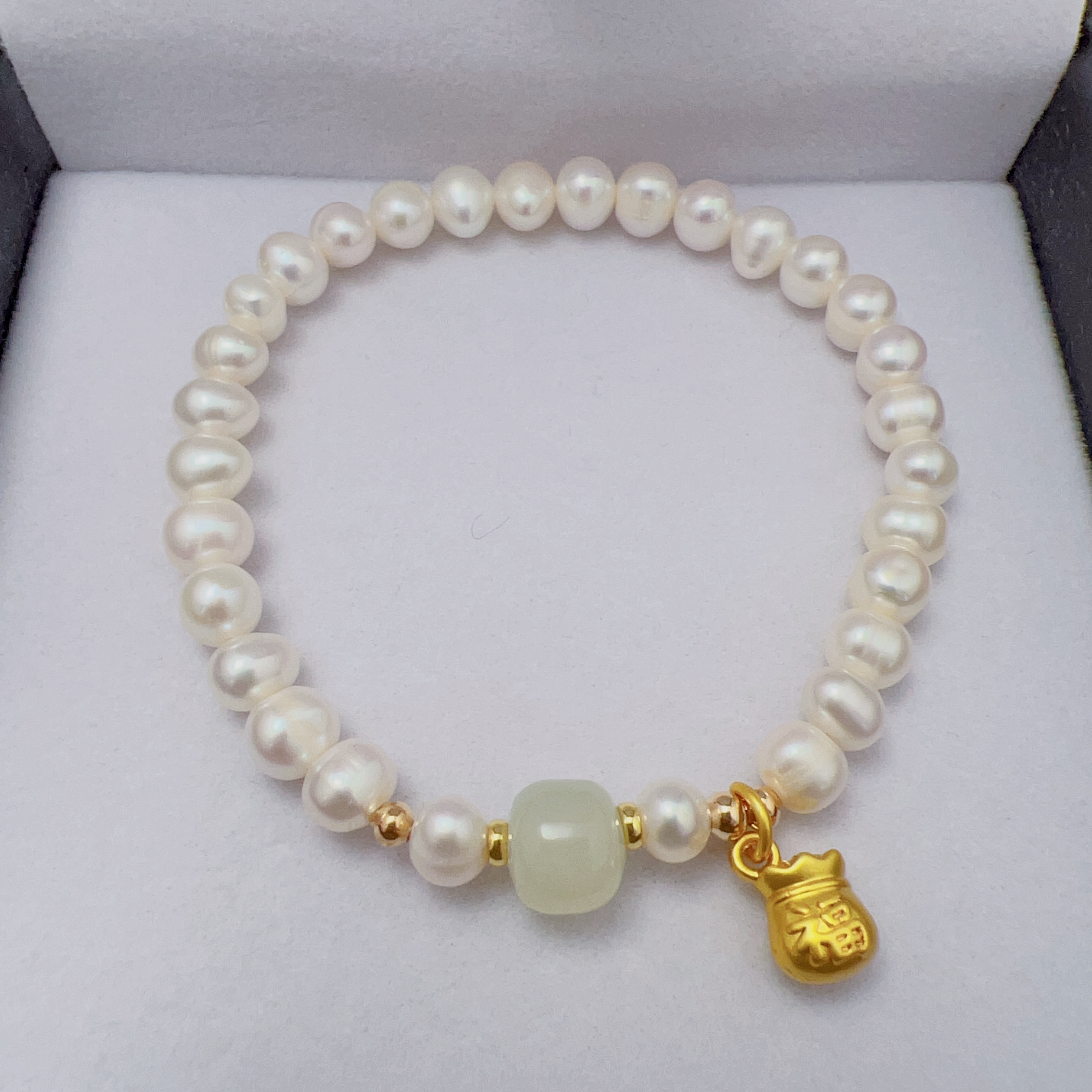 【玉袋】约5-6mm淡水无核珍珠手链百搭简约轻奢经 DSL00862