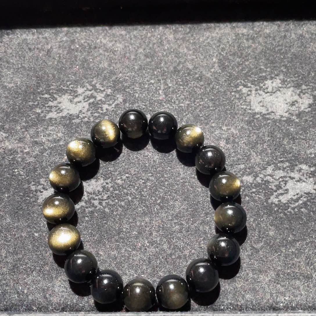 黑曜岩手链未镶嵌小**王