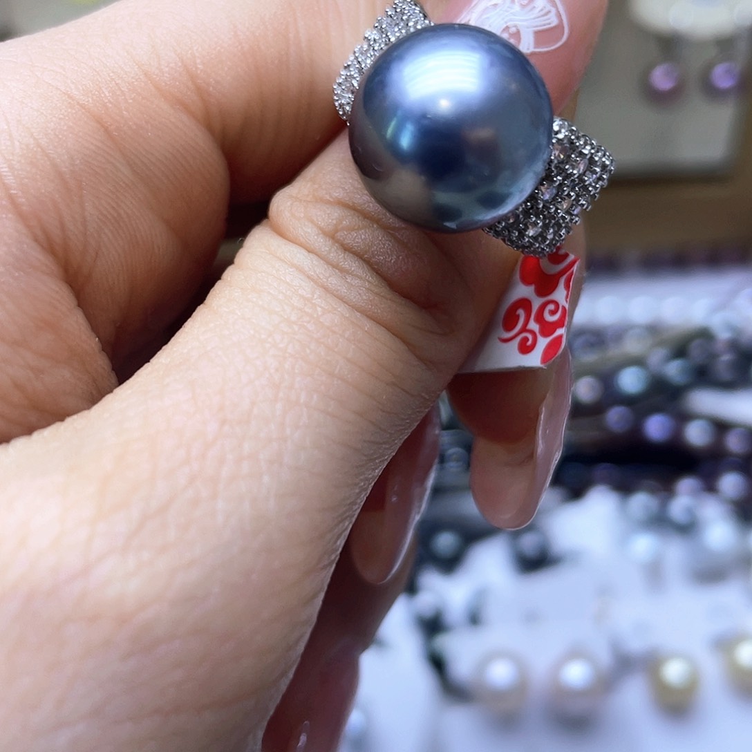 海水珍珠戒指银S925镶嵌