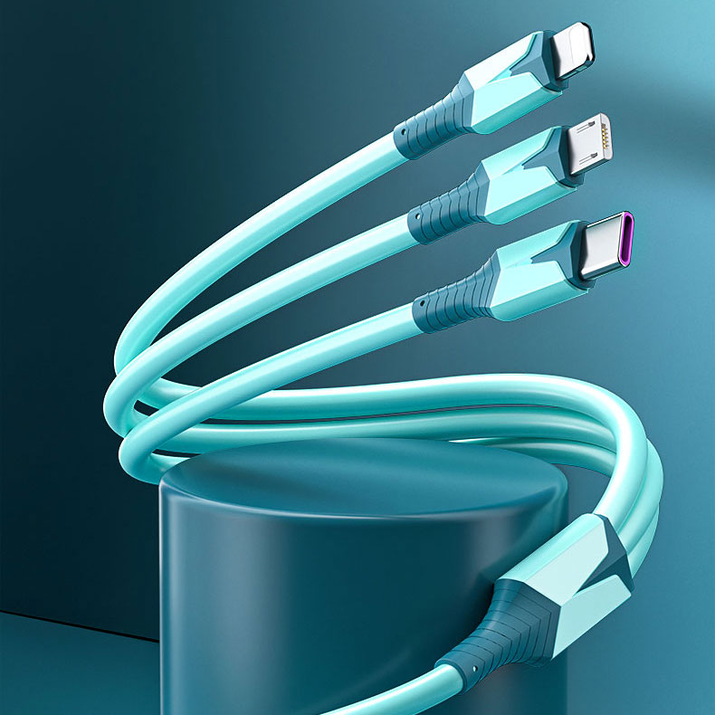 超级快充一拖三硅胶数据线D11