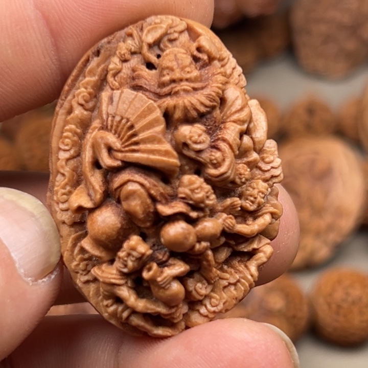 桃核手串桃核雕刻钟魁嫁妹