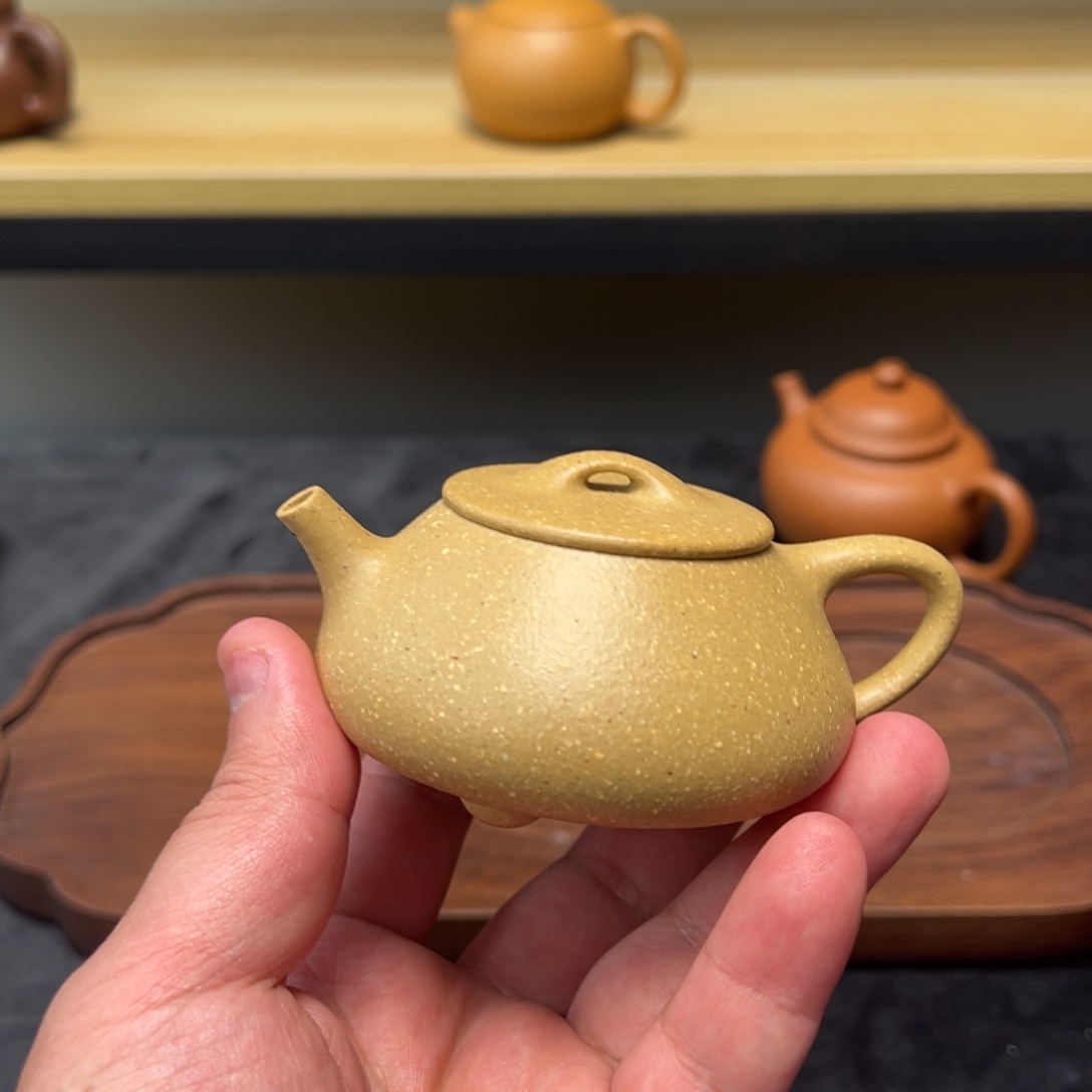 茶壶紫砂微瑕100梨皮绿景州