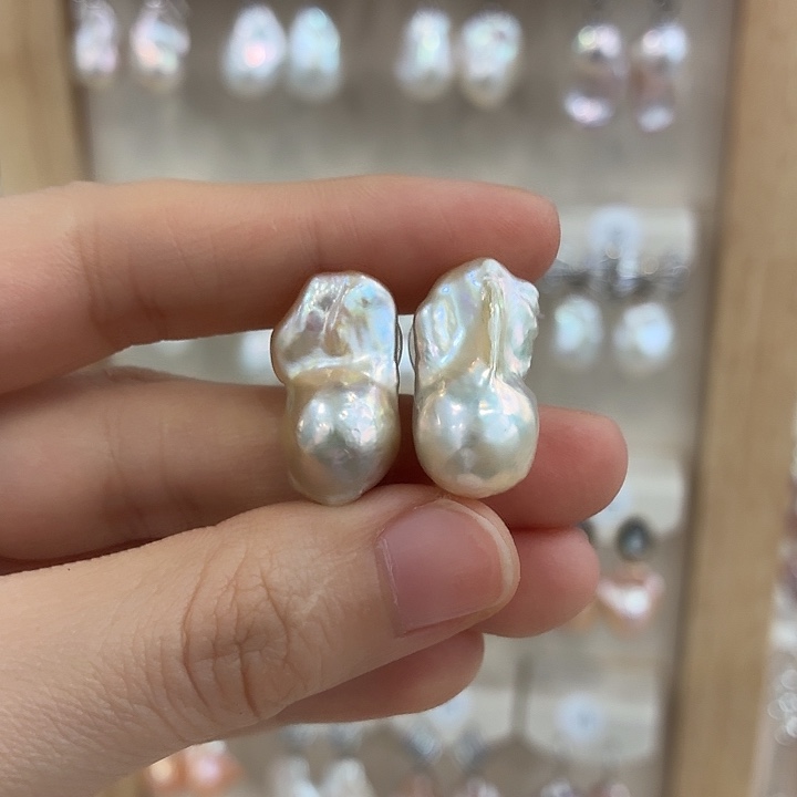 耳饰淡水珍珠银S925镶嵌