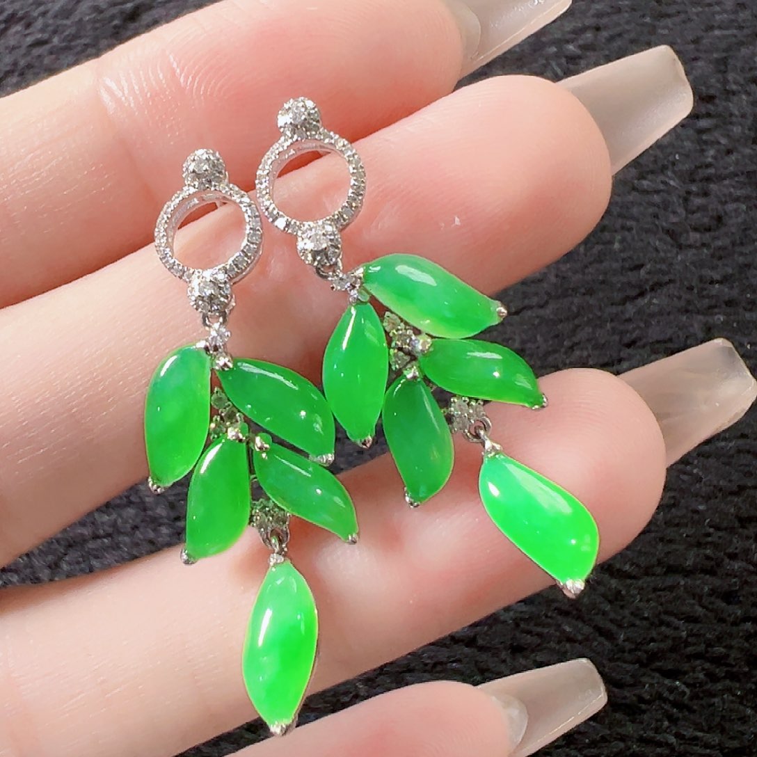 翡翠耳饰18K金镶嵌【福利款】签收后24小时鉴赏期