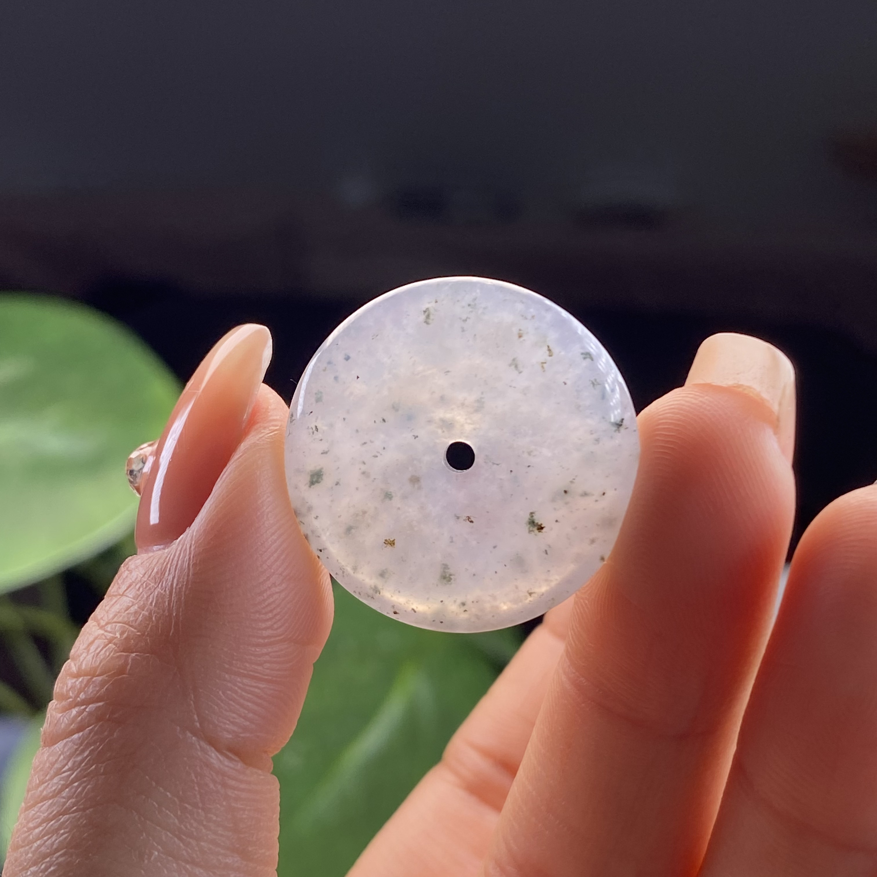 天然缅甸翡翠，冰胶特色平安扣24.6×5