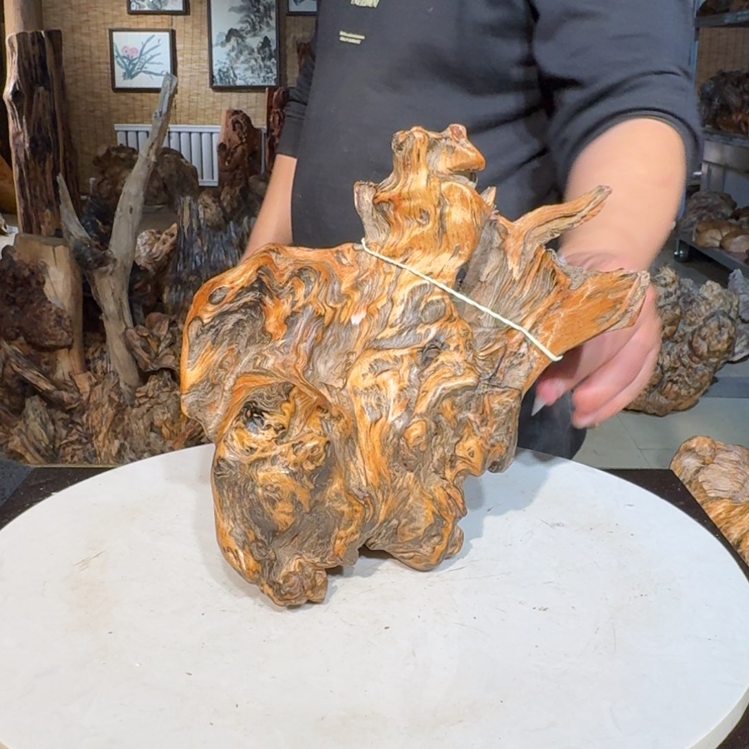 难***涂琥珀木北沉香琥珀木摆件定向链接58