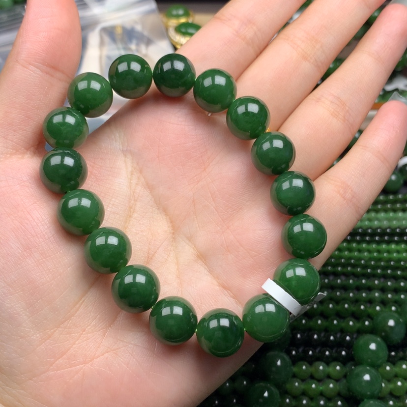 【闪购商品】手串未镶嵌和田玉（碧玉）赛*12m m