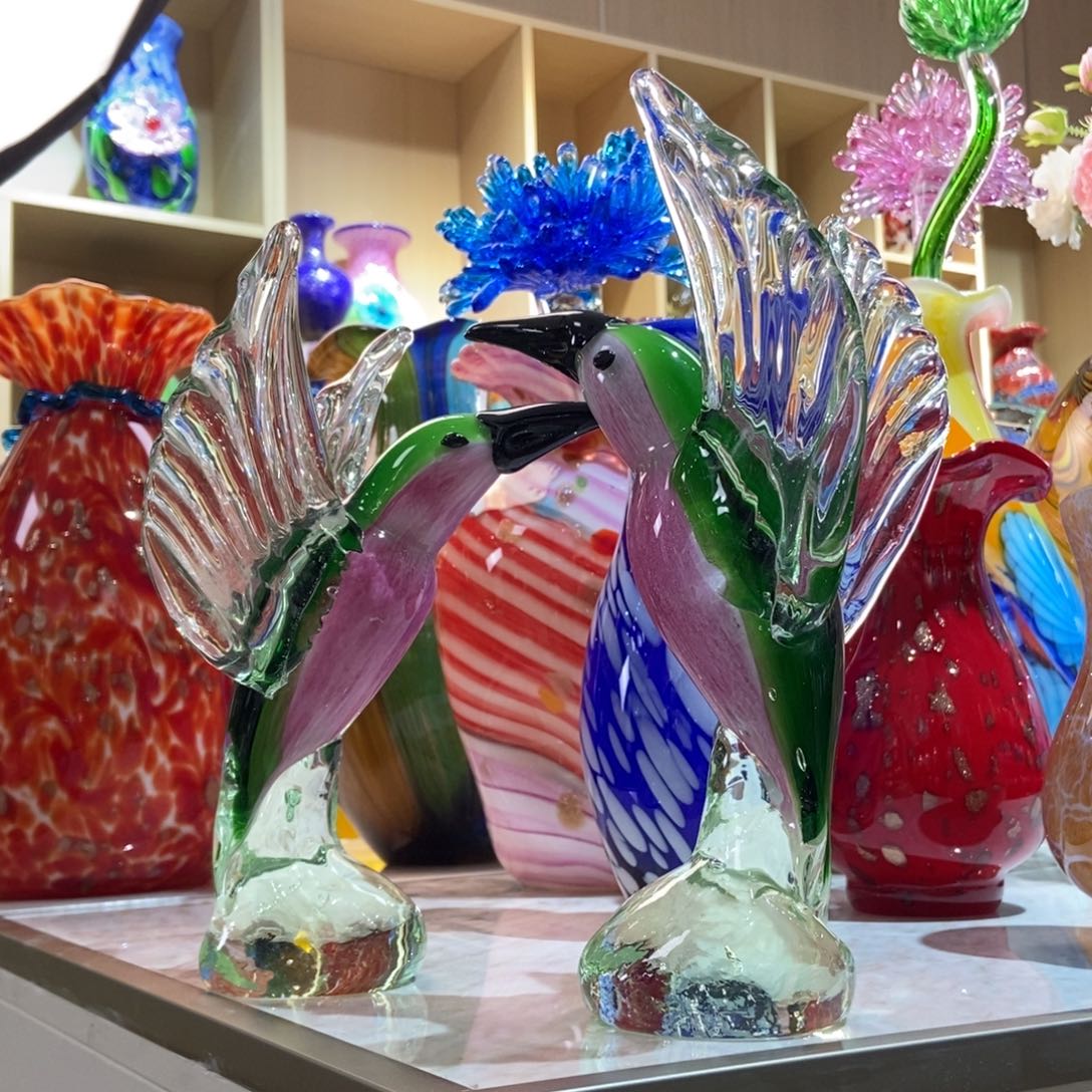 琉璃手工艺品精品一对