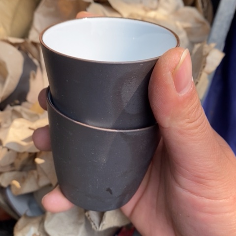 紫砂茶壶老灌浆杯黑料80-100cc