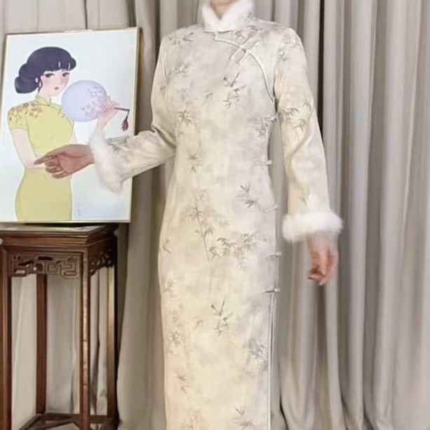 【新款冬季旗袍】显瘦气质低领小个子修身日常中国风优雅新中式温柔