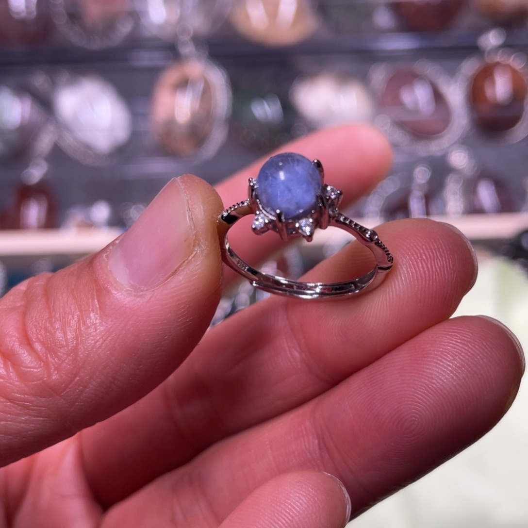 【闪购商品】水晶珠宝半成品银S925镶嵌戒指