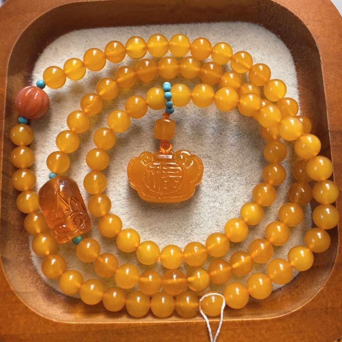 未镶嵌蜜蜡手串蜜蜡