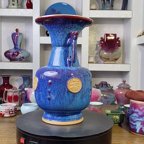 摆件淮****车禹州神后钧瓷原产地~