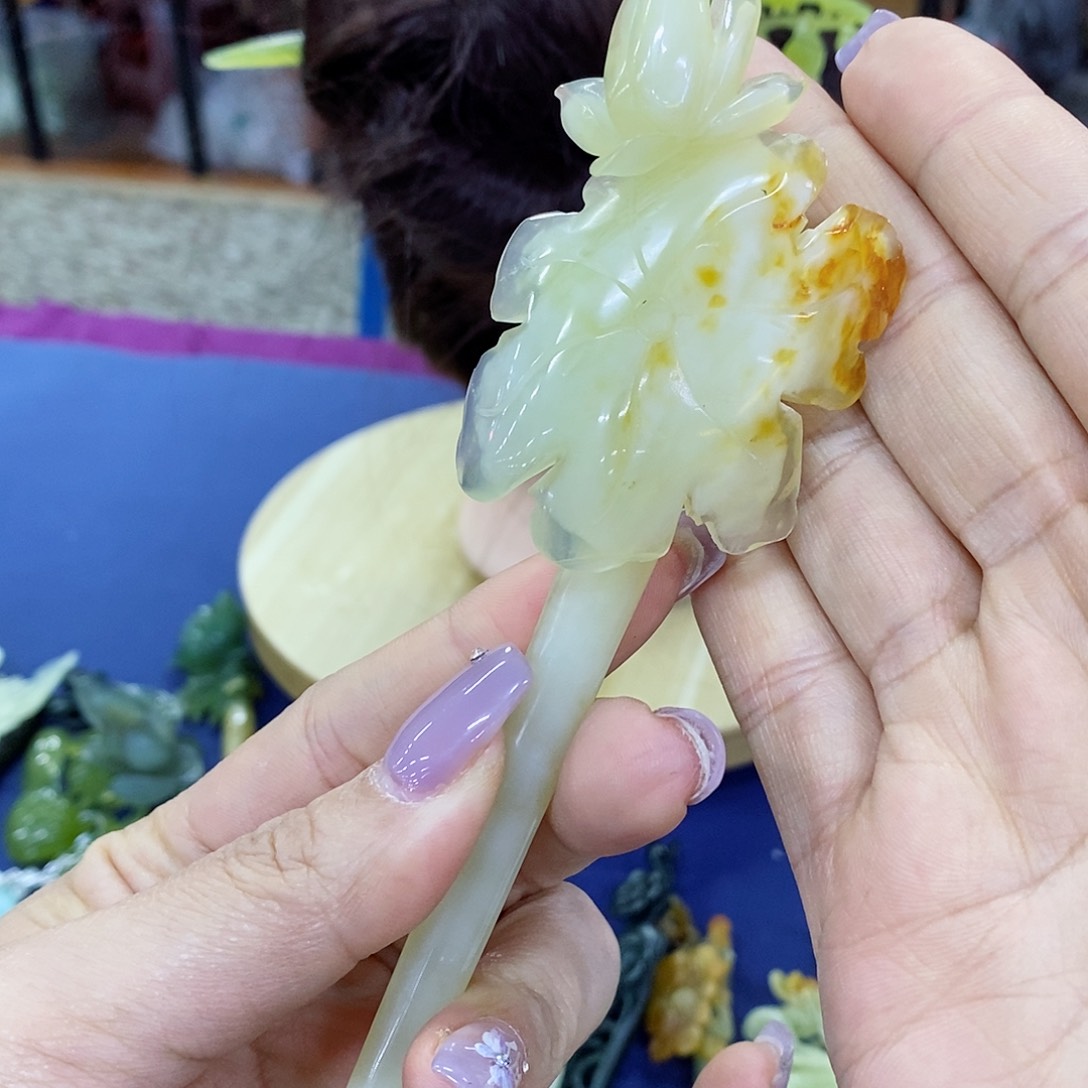 蛇纹石玉发簪未镶嵌