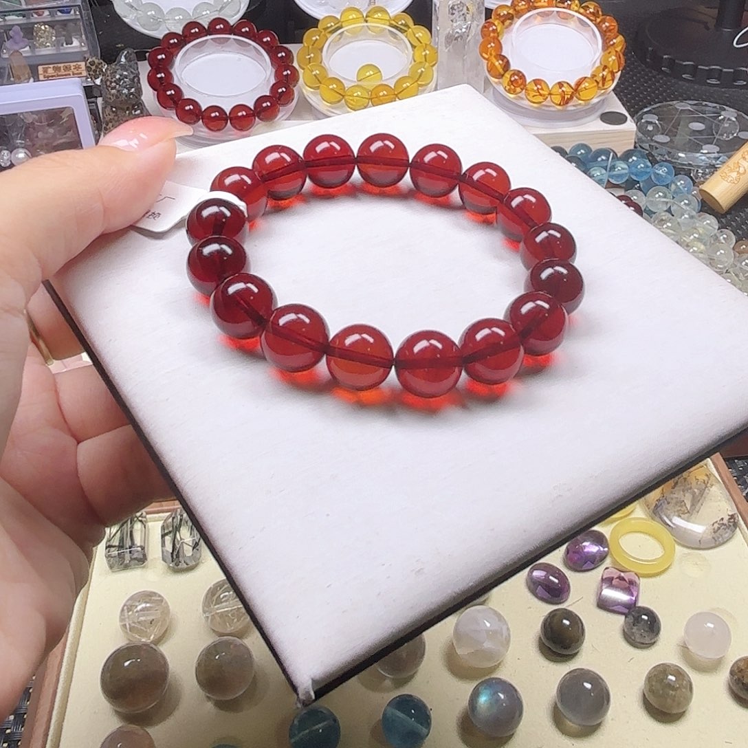 水晶手链未镶嵌落*血珀11.6