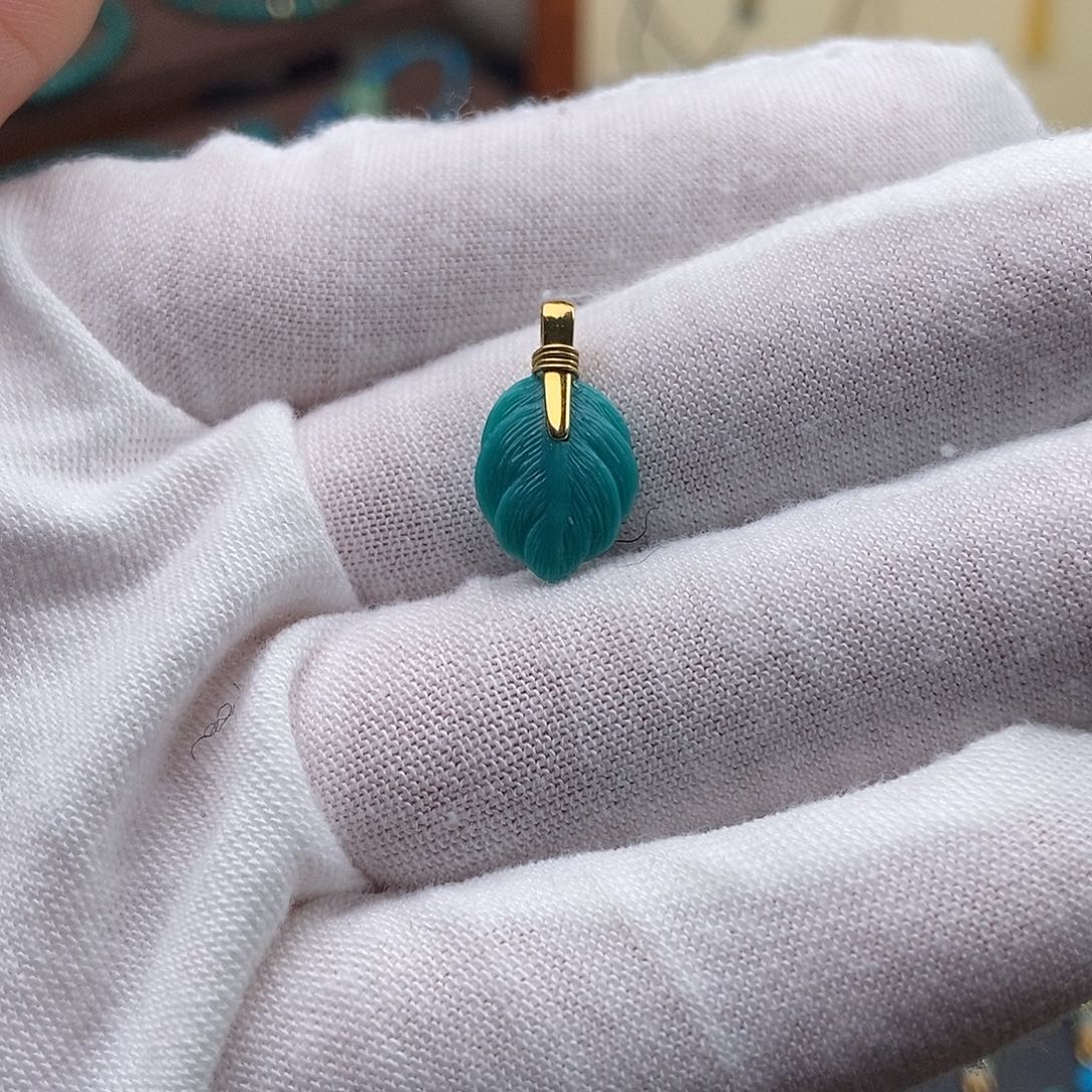 绿松石18K金镶嵌绿松石配饰h