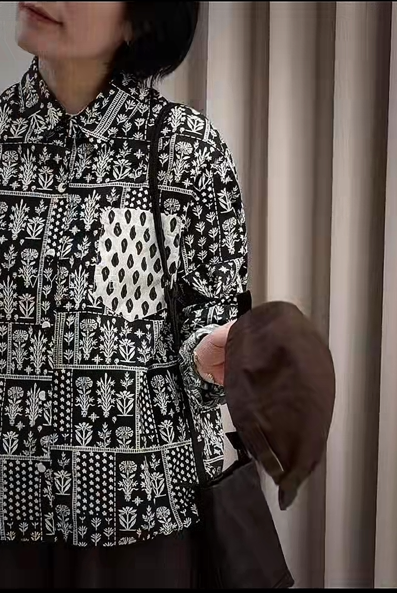 韩国正品/不支持退换/CE/一个兜拼花衬衣/0819/20/35