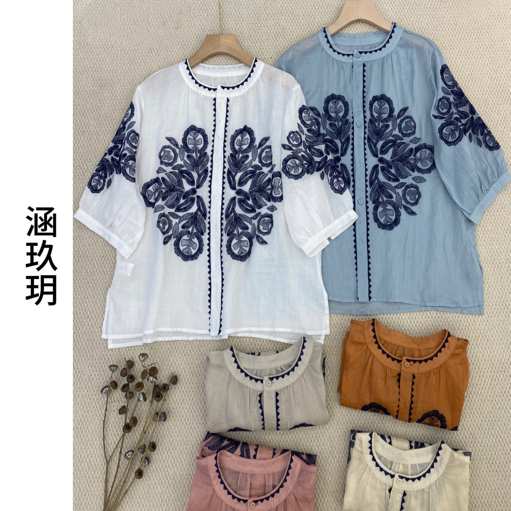 涵玖玥▪100%麻【简法日常】返璞气质休闲时尚上衣丝-2529#