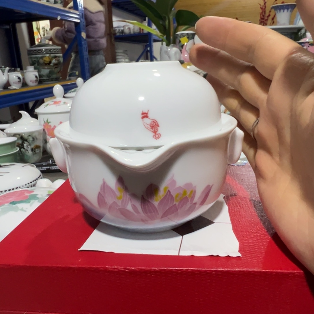 醴陵瓷直播供货基地炸福利手绘旅行茶具