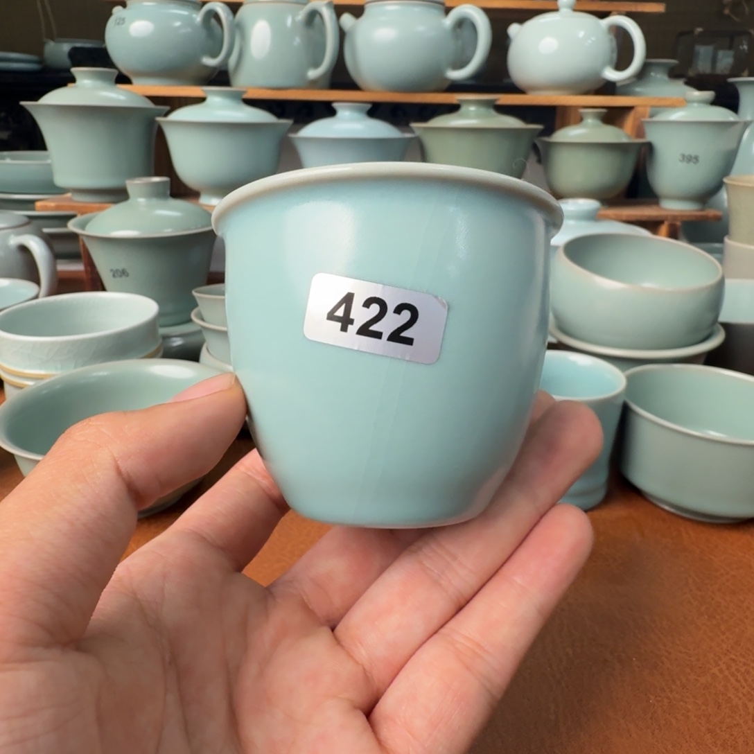 陶摆件开播福利一级仿古天青水缸杯