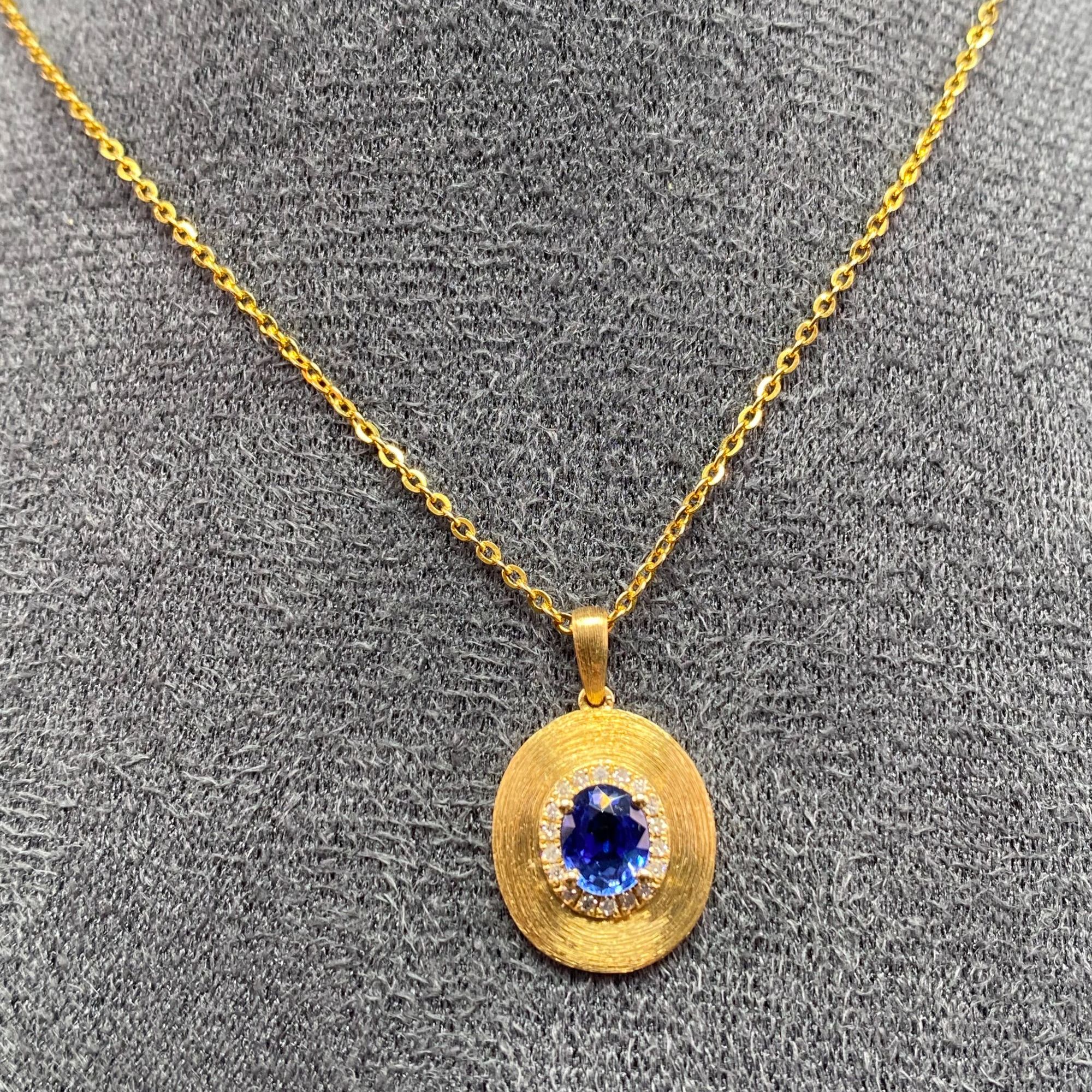 18K金皇家蓝吊坠复古宫廷款