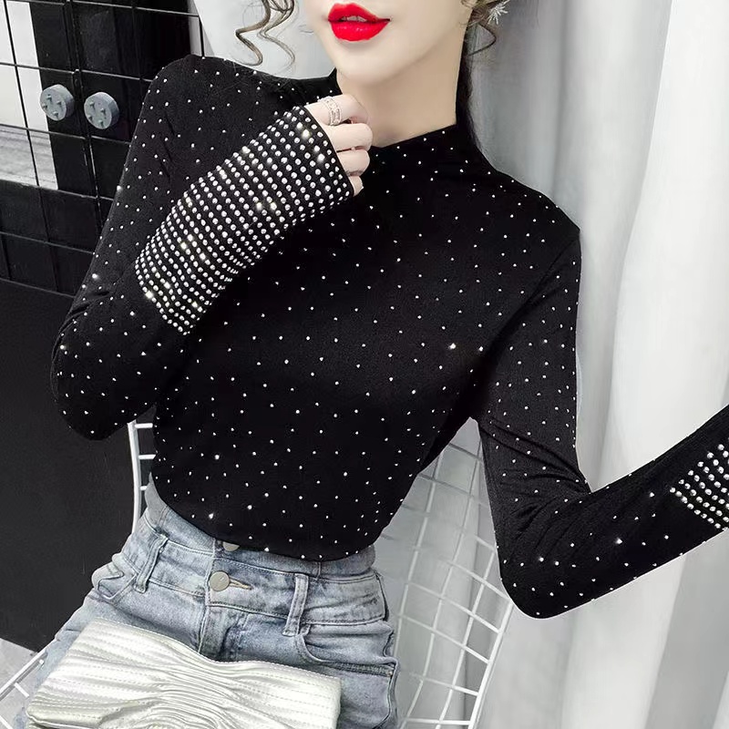 【新疆包邮】星空双款打底衫秋冬新款加厚冬季可外穿黑色显瘦宽松