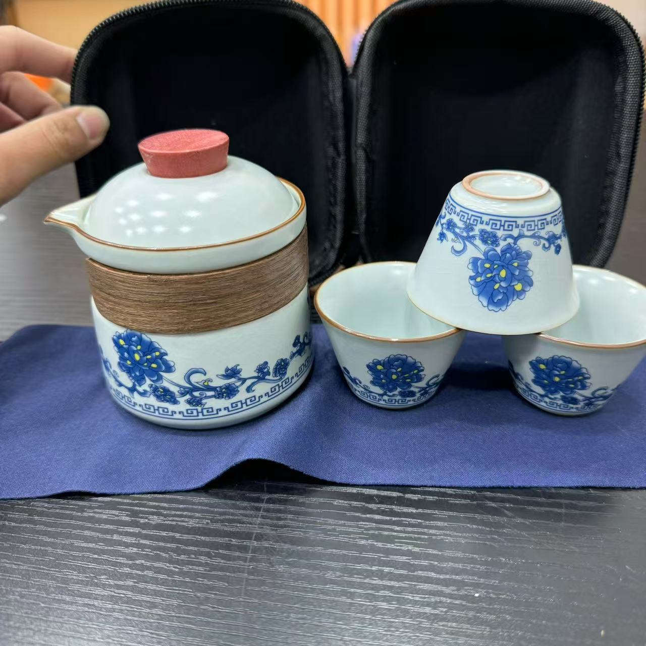 YS526-复古花朵旅行茶具