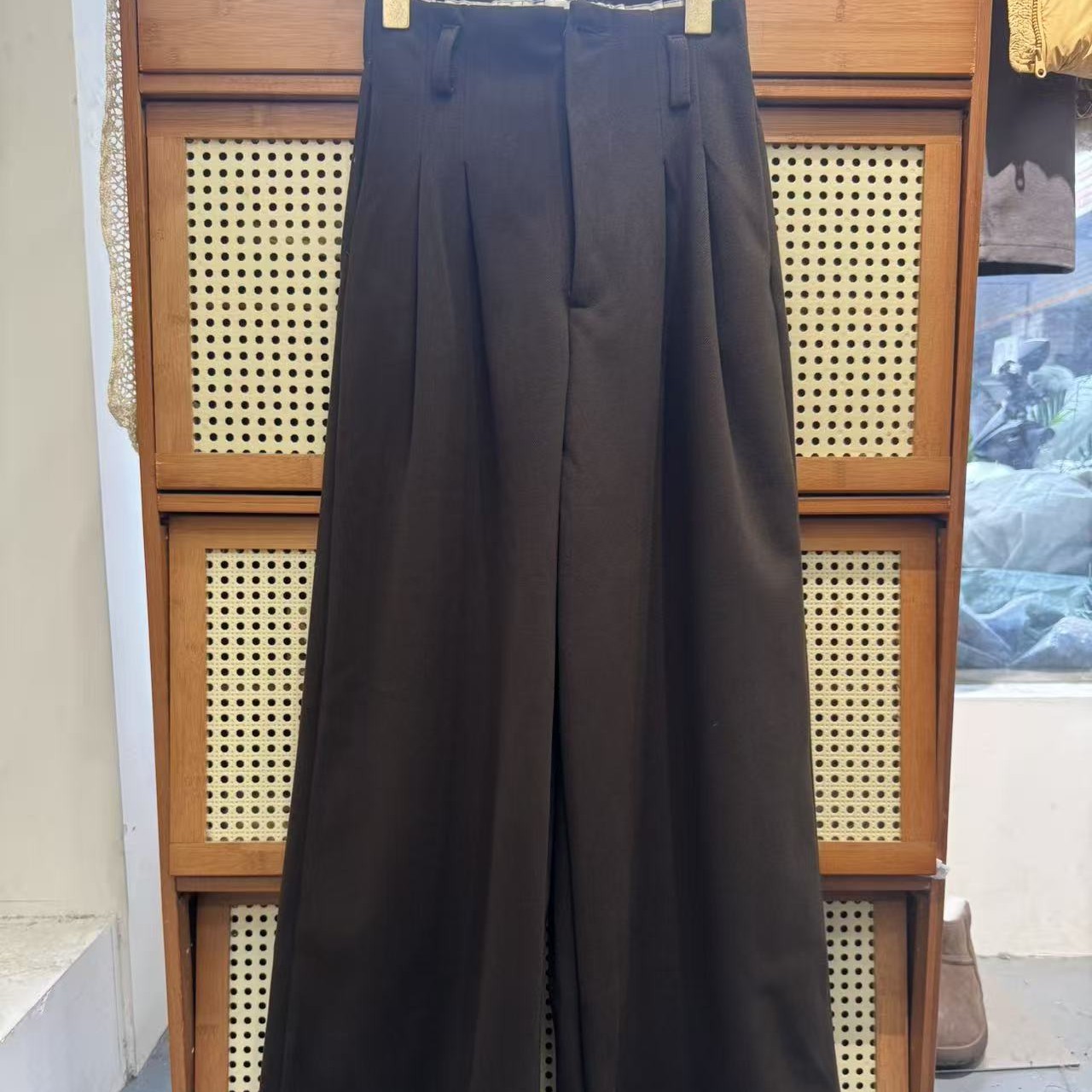 半松紧加绒直筒裤8096