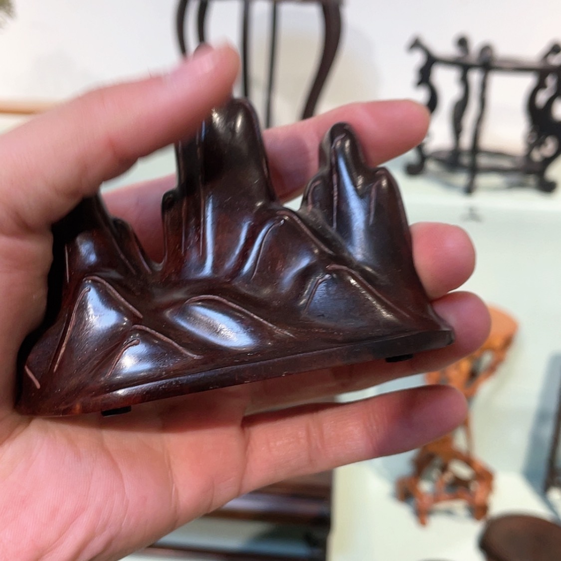 【闪购商品】木名*道小叶紫檀笔山…………