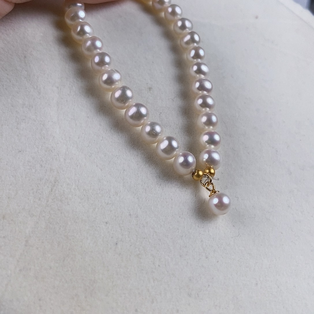 淡水珍珠手串银S925镶嵌