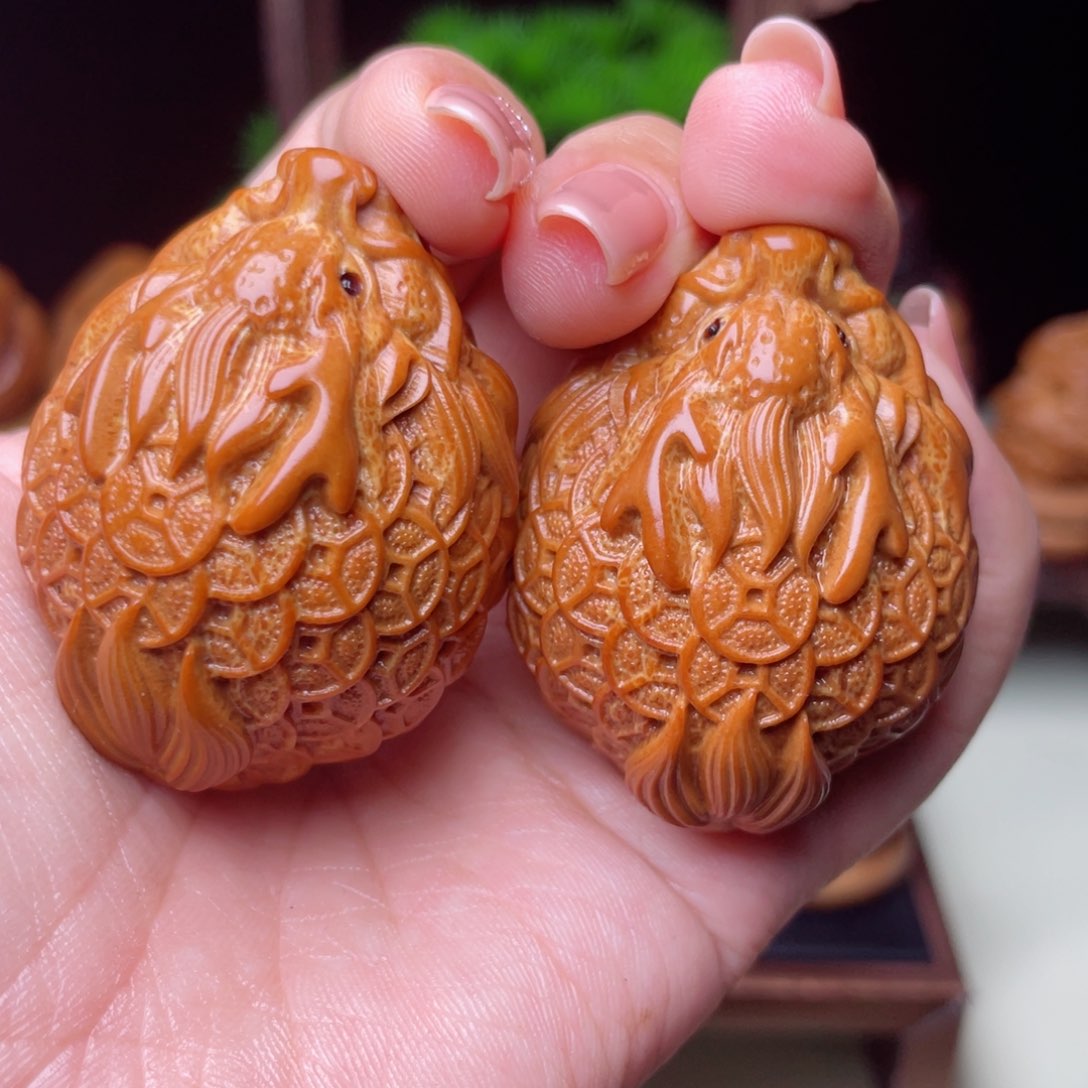 吊坠橄榄核金币龙龟手球3.5