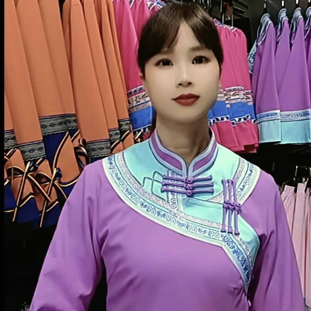 壮族布依族民族风立领盘扣上衣紫色