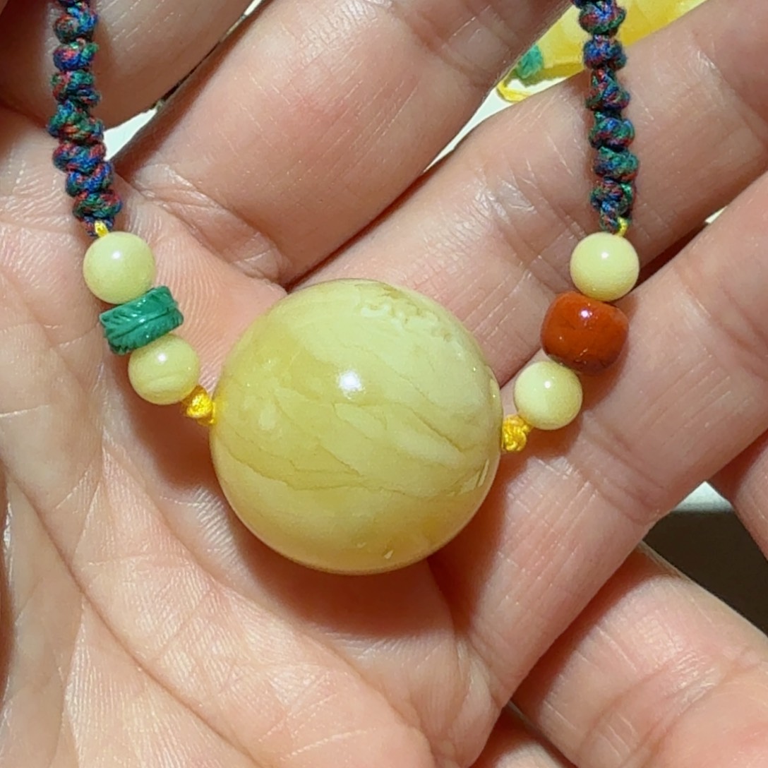 蜜蜡吊坠(赠链)未镶嵌琥珀蜜蜡吊坠24mm+