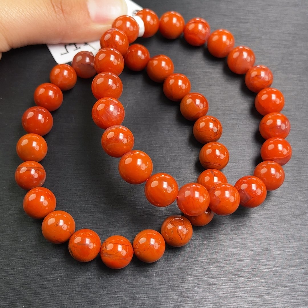 南红玛瑙未镶嵌手链瓦西柿子锦火焰单圈9（多样式发其一）