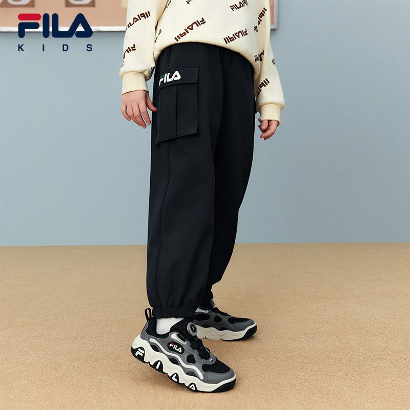 【斐乐儿童】长裤2025年冬季新款梭织长裤中大童梭织长裤K52B541801