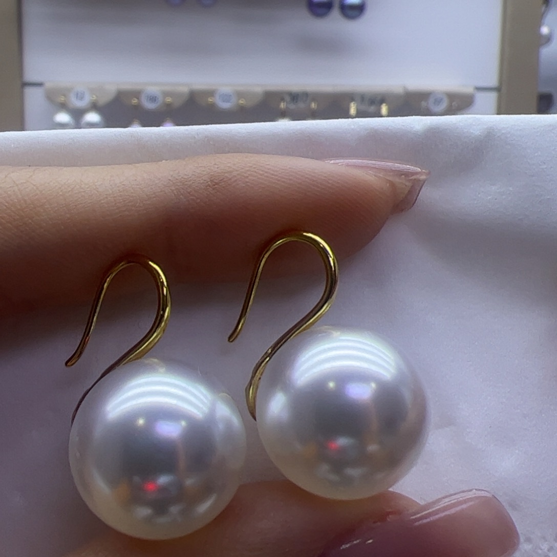 淡水珍珠耳饰18K金镶嵌