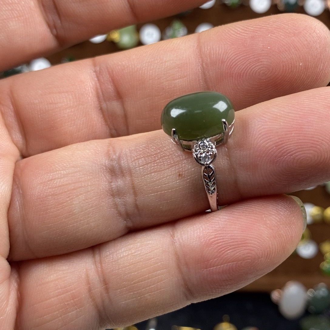 和田玉（青玉）戒指合金