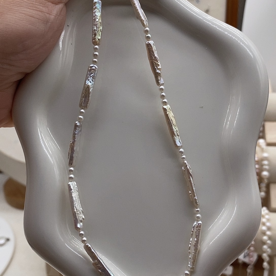 淡水珍珠银S925镶嵌颈饰