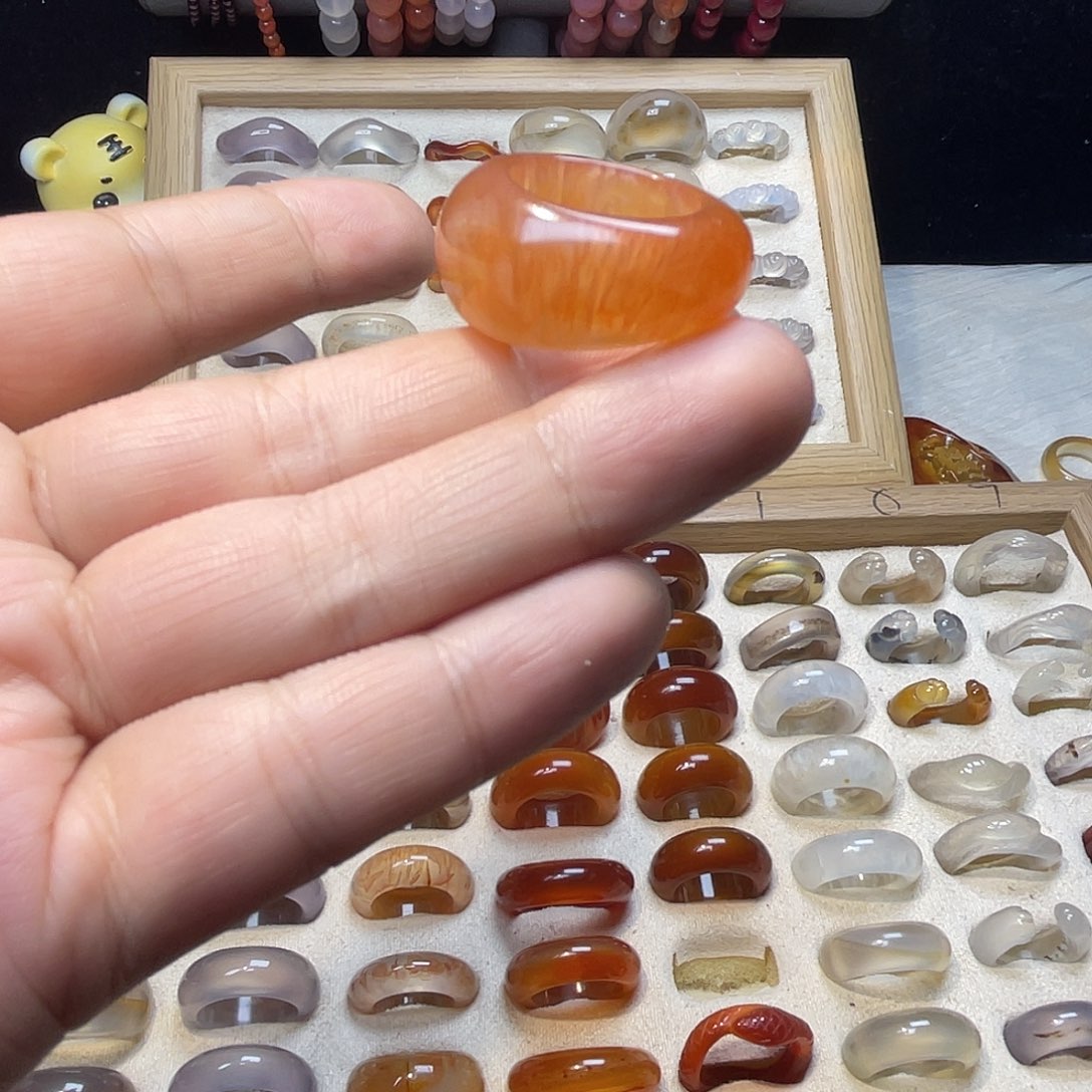 玛瑙/玉髓合金戒指A09港14不退换