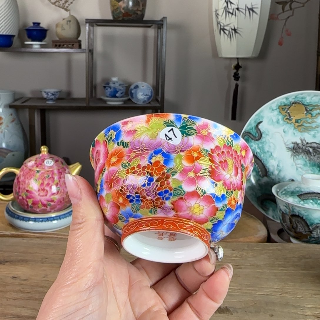 杯景德镇陶瓷柴烧多人