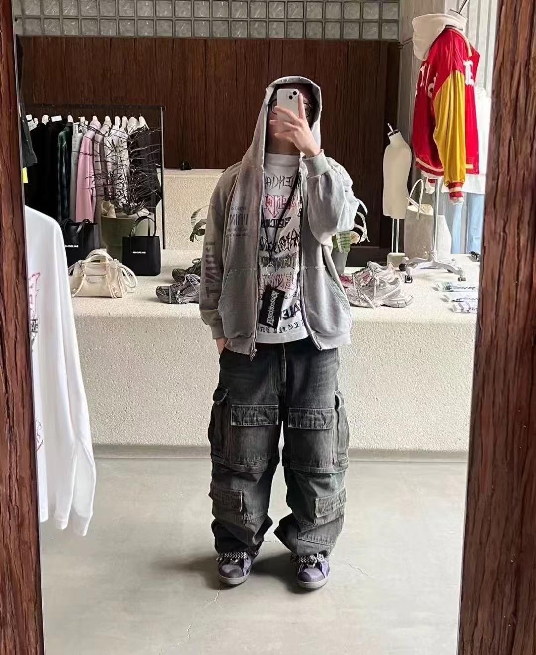 超顶！重磅！卖完不补！水洗做旧工装牛仔裤