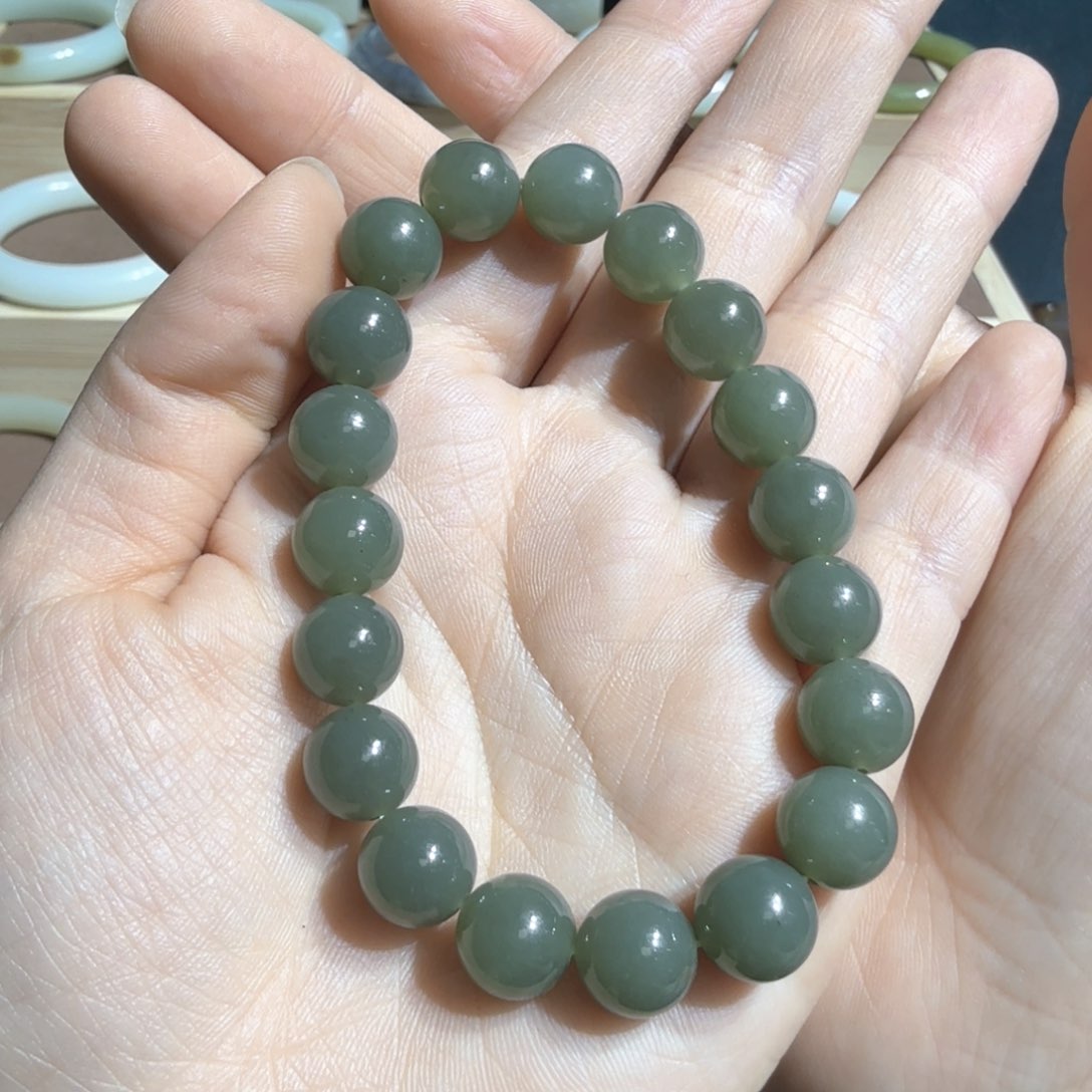 和田玉手串尺寸10mm未镶嵌