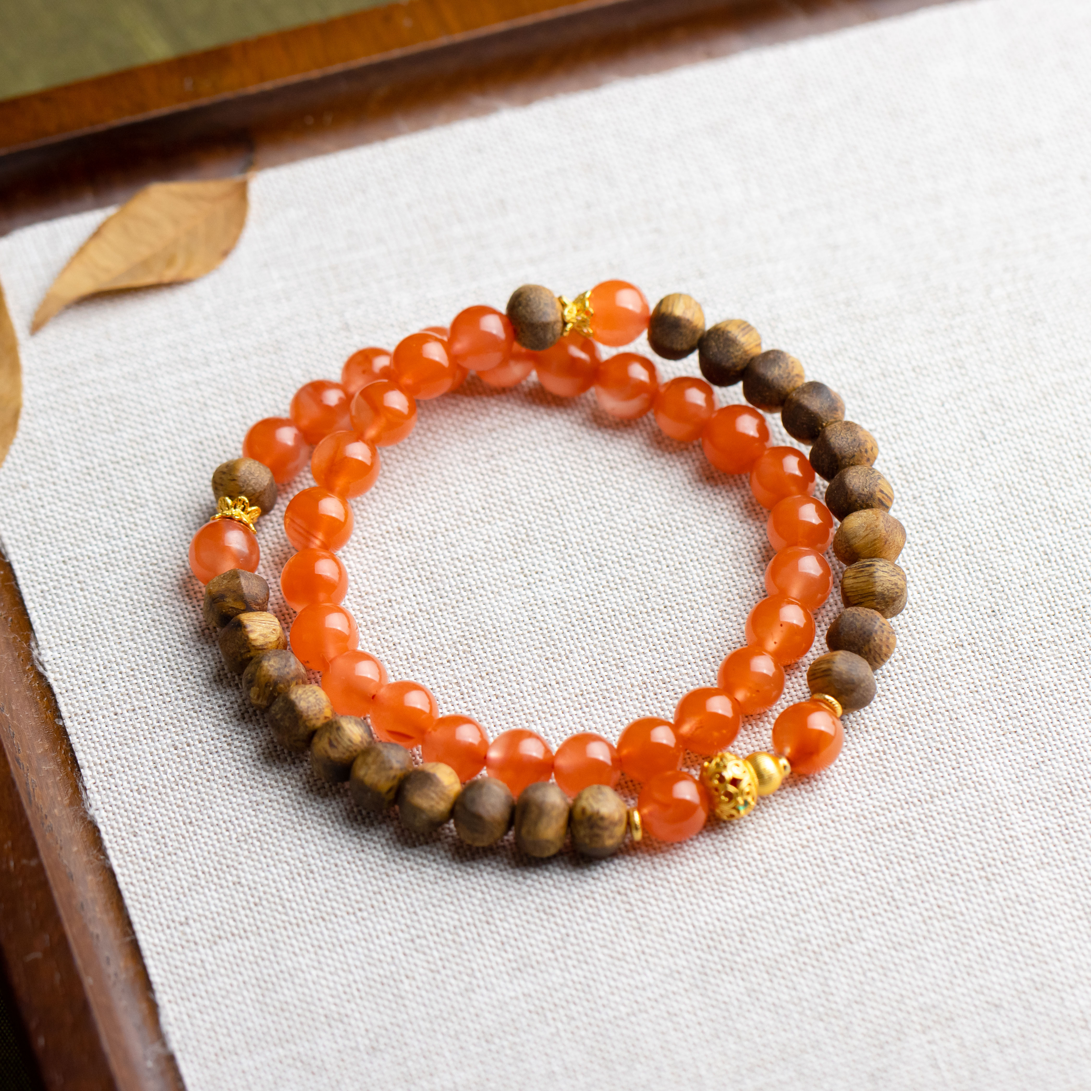 沉香圆珠葫芦手工DIY设计款民族风百搭女款多圈手串