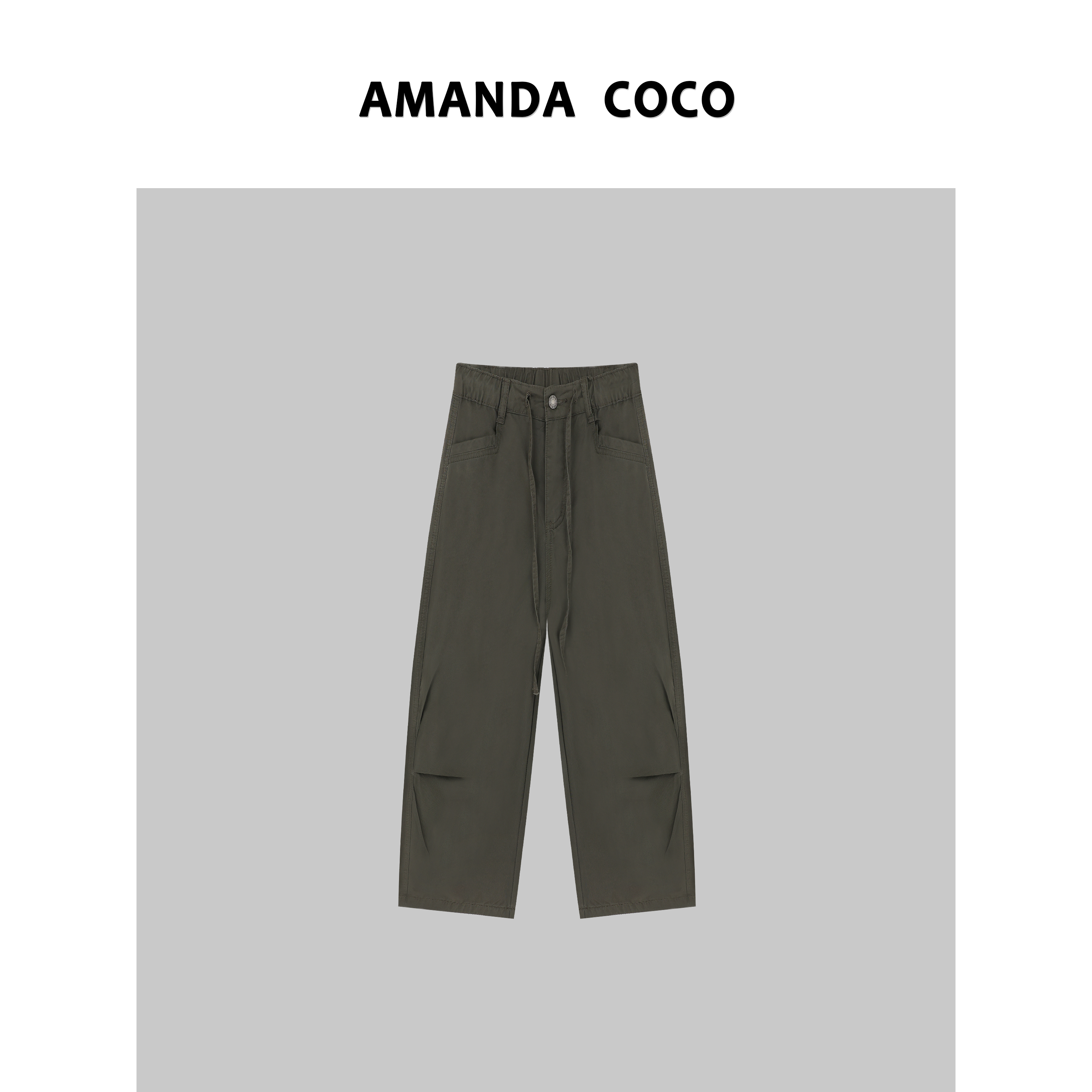 GIGI# 时髦松弛感宽松显瘦百搭弯刀工装阔腿裤