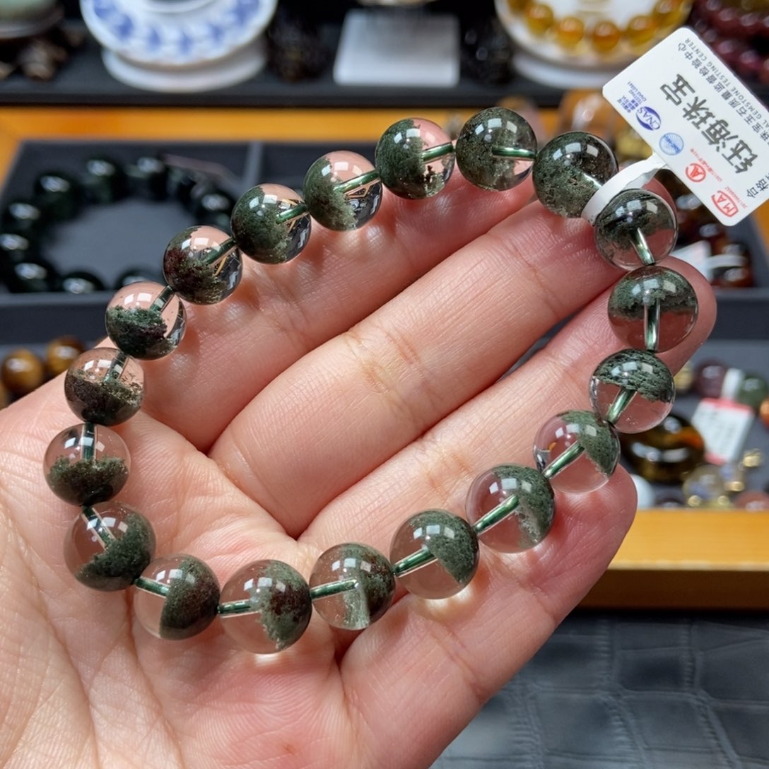 水晶绿幽灵手链未镶嵌木****1